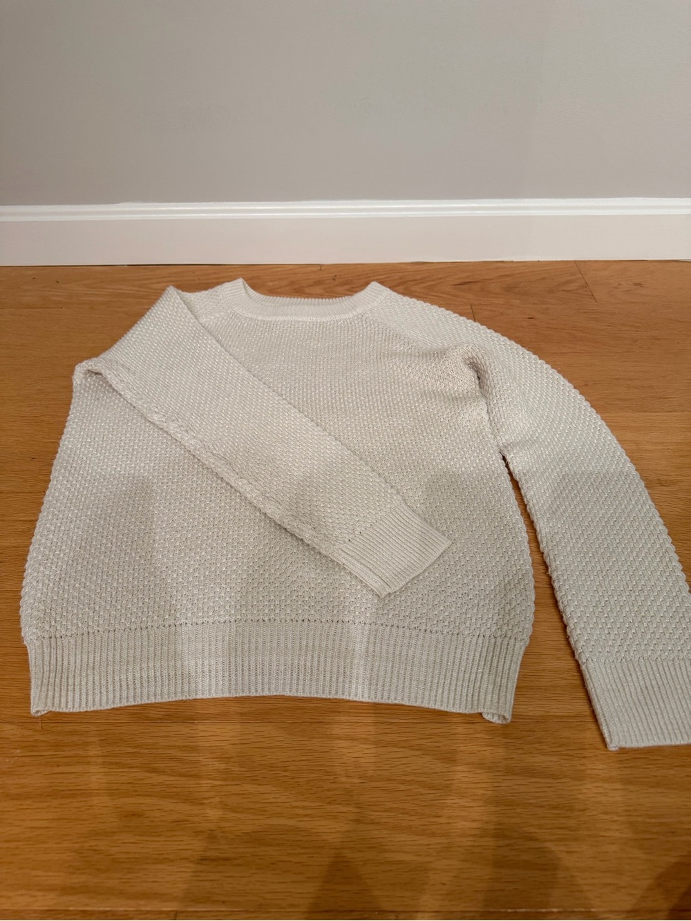 Mossimo Supply Co. Cream Textured Crewneck Sweater